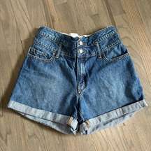 Banana Republic high waisted envelope jean shorts cuffed. Size 6