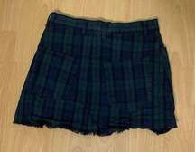 Brandy Melville Green/navy School girl skirt