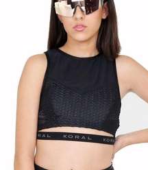 Koral Noir Meia Sports Bra in black size S nwot