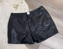 Iris and ink black lamb leather shorts