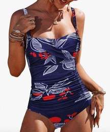 Ekouaer Bikini Set Halter High Neck Swimsuits Women Medium