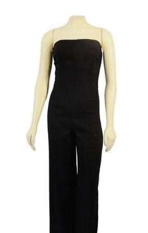 Vintage Jumpsuit 90s Newport New Strapless Black Stretch Jumpsuit One Piece