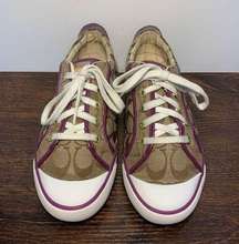 Coach Barrett logo, purple sneaker size 9 ￼q322