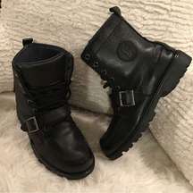 Leather Polo Ralph Lauren Logo buckle Boots( UNISEX)