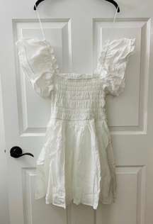 | NWOT | Ruffle Sleeve Mini Dress | S | White | CD02530