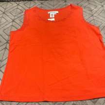 Coldwater creek orange lace trimmed tank size M