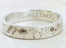 Dandelion Engraved 6mm Band “You Belong Among the Wildflowers” Engraved Size 7