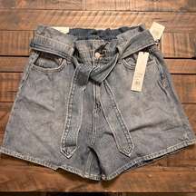 Joes Jeans Paperbag Waist Belted Denim Shorts Med Wash NEW Size 29