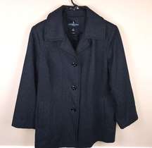 London Fog Women’s Wool Charcoal Gray Pea Coat