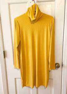 NWT  mustard yellow cowl neck influencer dress