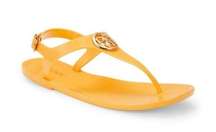 NWT DKNY Jocelyn Flat T Strap Sandals Orange