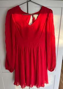 Long Sleeve Red Dress