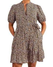 BODEN petal paisley tiered shirt dress 8L