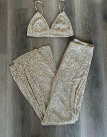 Gold Sequin Matching Set