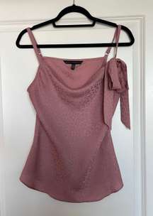 Pink cheetah print cowl neck tank