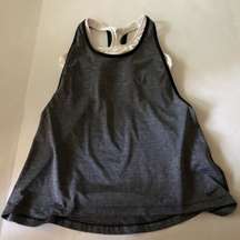 Nike gray tank with white sports bra inside