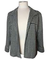 Dressbarn houndstooth open-faced blazer