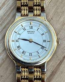 Seiko Vintage Ladies Watch Gold-Tone Bracelet Case White Dial New Crystal