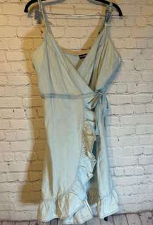 NWT  Chambray Wrap Dress, L