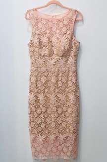 Bisou Bisou Blush Pink Lace dress sz 8