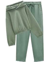 Zara sage green cropped hoodie and sweatpants set