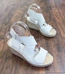 Eileen Fisher • Willow Espadrille Wedge Sandal beige Bone leather jute heel