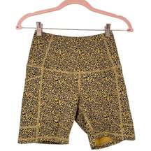 Cleo Harper Biker Shorts Small Gold Black Patterned Athleisure Activewear