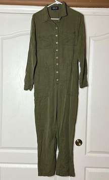 CEST TOI ARMY GREEN BUTTON FRONT JUMPSUIT