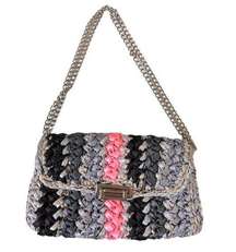 Lorenza Gandaglia Bagatelle Ribbon Crochet Flap Crossbody Bag