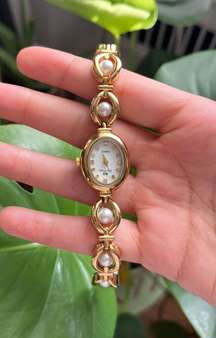 Vintage Gold And Pearl Watch