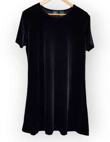 Vintage Hunt Club Black Velour Dress Black Velvet Dress M