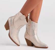 Sparkly Cowboy Ankle Boots