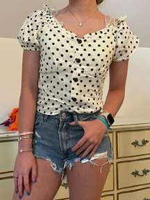 polka dot blouse