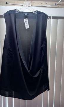 ALFANI BLACK SLEEVELESS WRAP BLOUSE WOMENS SIZE 3XL NEW P1-63