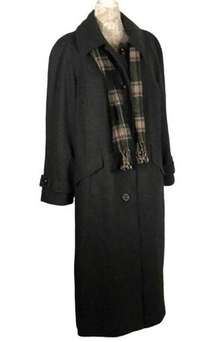 London fog long charcoal gray coat with scarf size 22 W