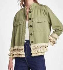 Zara Embellished Fringe Coin Tassel Parka