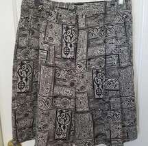 Bette & Court Black and Tan Tribal Pattern Bermuda Shorts Size 10