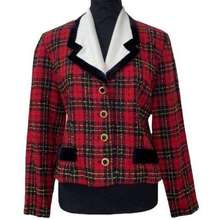 Perception Plaid Cropped Jacket(Size 10P)