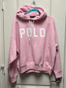 Polo Oversized Crop Pink Hoodie