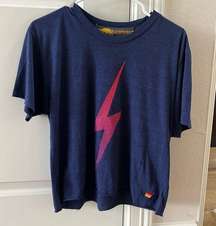 Aviator Nation Cropped Bolt T SHIRT Size L