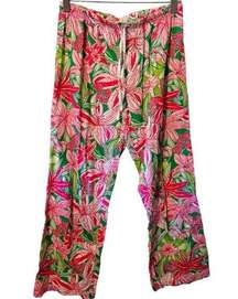 CAROLE HOCHMAN tropical floral sleepwear draw string sleep pants