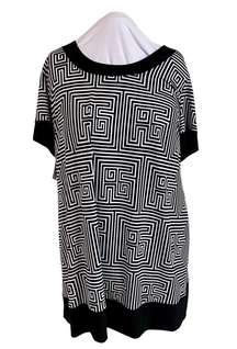 NWT Modern Geometric Greek Style Pattern Swing Dress 22W