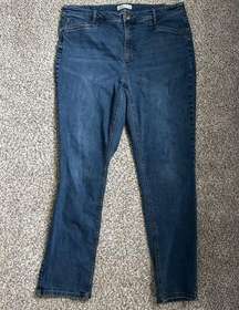 J. Jill High Rise Smooth Fit Straight Leg Jeans Denim Casual Size 16