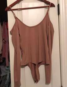 Basik By  Pink Bodysuit Cold Shoulder Mauve M