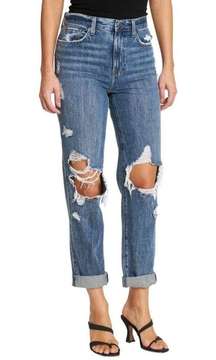 NWT  Presley High Rise Relaxed Roller Jeans in Eternal Distress sz 26