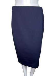 Savile Row Co Skirt Womens 8 Navy Blue Pencil Straight Midi Career Preppy