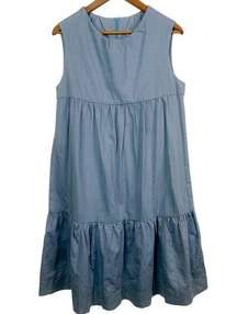 Harper Denim Chambray Tiered Sleeveless Babydoll Dress Jumper Size M NWT