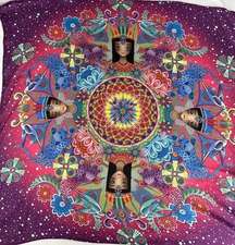 Musica Para La Paz by Catalina Estrada Square Scarf Multicolor Mandala Floral