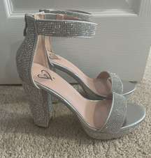 Silver Sparkly High Heels