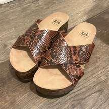 Like New Dirty Laundry Snake Print Platfrom Sandals